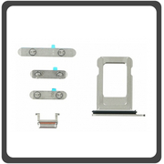 HQ OEM Συμβατό Για Apple iPhone 11 Pro, iPhone11 Pro (A2215, A2160, A2217, iPhone12,3) Set (Sim Tray + Power On/Off + Volume Keys + Silence Button) Silver Ασημί (Grade AAA+++)