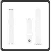 HQ OEM Replacement For Apple Watch 38mm (Series 1,2) Bracelet Strap Λουράκι Ζώνη Σιλικόνης White Άσπρο Bulk