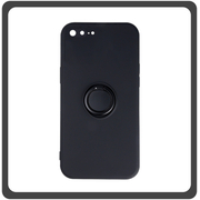 Θήκη Πλάτης - Back Cover, Silicone Σιλικόνη Black Μαύρο Finger Grip For iPhone 7 Plus/8 Plus