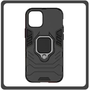 Θήκη Πλάτης - Back Cover, Silicone Σιλικόνη Ring Armor Hybrid TPU Black Μαύρο For iPhone 13 Mini