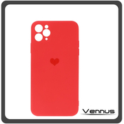 Vennus Θήκη Πλάτης - Back Cover, Silicone Σιλικόνη Heart TPU Red Κόκκινο For iPhone 11 Pro Max
