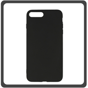 Θήκη Πλάτης - Back Cover, Silicone Σιλικόνη Matt Black Μαύρο For iPhone 7 Plus/8 Plus