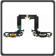 HQ OEM Συμβατό Για Apple iPhone 12 Mini (A2399, A176, A2400, A2398, A2399, iPhone13,1) Charging Dock Connector Flex Καλωδιοταινία Κονέκτορας Φόρτισης + Microphone Μικρόφωνο Black Μαύρο (Grade AAA+++)