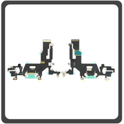 HQ OEM Συμβατό Για Apple iPhone 11, iPhone11 (A2221, A2111, A2223, iPhone12,1) Charging Dock Connector Lightning Flex Καλωδιοταινία Κονέκτορας Φόρτισης + Microphone ​Μικρόφωνο Green Πράσινο (Grade AAA+++)