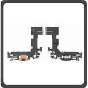 HQ OEM Συμβατό Για Apple iPhone 13 (A2633, A2482, A2631, A2634, A2635, iphone14,5) Charging Dock Connector Lightning Flex Καλωδιοταινία Κονέκτορας Φόρτισης + Microphone Μικρόφωνο Black Μαύρο (Grade AAA+++)