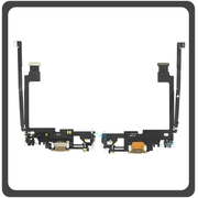 HQ OEM Συμβατό Για Apple iPhone 12 Pro Max, iPhone 12 ProMax (A2411, A2342, A2410) Charging Dock Connector Lightning Flex Καλωδιοταινία Κονέκτορας Φόρτισης + Microphone Μικρόφωνο Gold Χρυσό (Grade AAA+++)