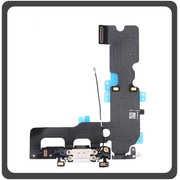 Γνήσια Original Apple iPhone 7+ (A1661, A1784) Charging Dock Connector Lightning Flex Καλωδιοταινία Κονέκτορας Φόρτισης + Microphone Μικρόφωνο White Άσπρο
