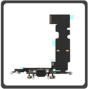 Γνήσια Original Apple iPhone 8, iPhone8 (A1863, A1905), Charging Dock Connector Lightning Flex Καλωδιοταινία Κονέκτορας Φόρτισης + Microphone Μικρόφωνο Space Gray Μαύρο