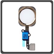 Γνήσια Original Apple iPhone 6, iPhone6 (A1549, A1586), iPhone 6+, iPhone 6 Plus (A1522, A1524), Home Button Κεντρικό Κουμπί + Flex Cable Gold Χρυσό