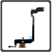 Γνήσια Original Apple iPhone XS (A2097, A1920, A2100) Swap Charging Dock Connector Lightning Flex Καλωδιοταινία Κονέκτορας Φόρτισης + Microphone Μικρόφωνο Gold Χρυσό