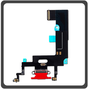 Γνήσια Original Apple iPhone XR (A2105, A1984) Charging Dock Connector Lightning Flex Καλωδιοταινία Κονέκτορας Φόρτισης + Microphone Μικρόφωνο Red Κόκκινο