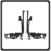 Γνήσια Original Apple iPhone 12 Pro Max (A2411, A2342, A2410) Charging Dock Connector Lightning Flex Καλωδιοταινία Κονέκτορας Φόρτισης + Microphone Μικρόφωνο Graphite Μαύρο