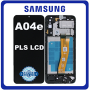 Γνήσια Original Samsung Galaxy A04e ( SM-A042F, SM-A042F/DS) PLS LCD Display Screen Assembly Οθόνη + Touch Screen Digitizer Μηχανισμός Αφής + Frame Bezel Πλαίσιο Σασί Black Μαύρο GH81-23088A (Service Pack By Samsung)