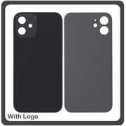 HQ OEM Συμβατό Για Apple iPhone 12 Mini, iPhone 12Mini (A2399, A2176, A2398) Rear Back Battery Cover with Camera Big Hole Πίσω Κάλυμμα Πλάτη Καπάκι Μπαταρίας Black Μαύρο (Premium A+​)