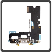 Γνήσια Original For iPhone 7 (A1660, A1778, A1779) Swap Charging Dock Connector Lightning Flex Καλωδιοταινία Κονέκτορας Φόρτισης + Microphone Μικρόφωνο Silver Άσπρο