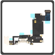 iPhone 6S+ (A1634, A1687) Charging Dock Connector Lightning Flex Καλωδιοταινία Κονέκτορας Φόρτισης + Microphone Μικρόφωνο Silver Ασημί (Ref By Apple)