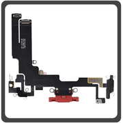 Γνήσια Original For iPhone 14, iPhone14 (A2882, A2649) Charging Dock Connector Lightning Flex With Board Καλωδιοταινία Κονέκτορας Φόρτισης + Microphone Μικρόφωνο Red Κόκκινο Pulled