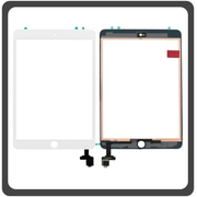 iPad mini Wi-Fi (A1432, iPad2,5), iPad mini 2 (A1489, A1490) Touch Panel Screen Digitizer &Mu;&eta;&chi;&alpha;&nu;&iota;&sigma;&mu;ό&sigmaf; &Alpha;&phi;ή&sigmaf; + Fingerprint Button White Ά&sigma;&pi;&rho;&omicron; (Ref By Apple)