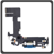 iPhone 13, iPhone13 (A2633, A2482) Lightning USB Charging Dock Connector Lightning Flex Καλωδιοταινία Κονέκτορας Φόρτισης + Microphone Μικρόφωνο Blue Μπλε (Pulled)