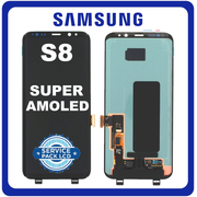 Γνήσια Original Samsung Galaxy S8 (SM-G950FD, SM-G950W, SM-G950S) Super AMOLED LCD Display Screen Assembly Οθόνη + Touch Screen Digitizer Μηχανισμός Αφής Midnight Black Μαύρο GH96-10682A (Service Pack By Samsung)