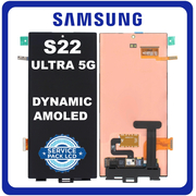 Γνήσια Original Samsung Galaxy S22 Ultra 5G (SM-S908B, SM-S908B/DS) Dynamic AMOLED LCD Display Screen Assembly Οθόνη + Touch Screen Digitizer Μηχανισμός Αφής Phantom Black Μαύρο GH96-14788A (Service Pack By Samsung)