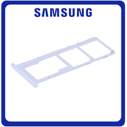 Γνήσια Original Samsung Galaxy A02S (SM-A025F, SM-A025F/DS,) Sim tray + MicroSD tray Υποδοχέας Βάση Θήκη Κάρτας SIM White Άσπρο GH81-20137A (Service Pack By Samsung)
