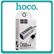 Hoco HB1 USB 2.0 Hub 4 Θυρών Με Σύνδεση USB-A & Θύρα Φόρτισης Grey Γκρι