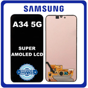 Γνήσια Original Samsung Galaxy A34 5G (SM-A346E, SM-A346B), Super AMOLED LCD Display Screen Assembly Οθόνη + Touch Screen Digitizer Μηχανισμός Αφής Black Μαύρο GH82-31235A (Service Pack By Samsung)