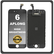 HQ OEM Συμβατό Με Apple iPhone 6, iPhone6 (A1549, A1586) APLONG High Brightness LCD Display Screen Assembly Οθόνη + Touch Screen Digitizer Μηχανισμός Αφής Black Μαύρο (Premium A+) (Lifetime Warranty Για Συνεργάτες B2B​)