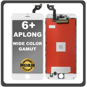 HQ OEM Συμβατό Με Apple iPhone 6+, iPhone 6 Plus (A1522, A1524) APLONG Wide Color Gamut LCD Display Screen Assembly Οθόνη + Touch Screen Digitizer Μηχανισμός Αφής White Άσπρο (Premium A+) (Lifetime Warranty Για Συνεργάτες B2B​)