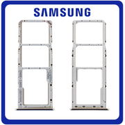 Γνήσια Original Samsung Galaxy A71, GalaxyA71 (SM-A715F, SM-A715F/DS) SIM Card Tray + Micro SD Tray Slot Υποδοχέας Βάση Θήκη Κάρτας SIM Prism Crush Silver Ασημί GH98-44757B (Service Pack By Samsung)