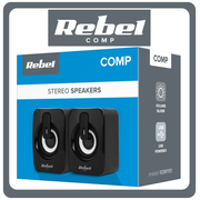 Rebel Comp CS-15 Ηχεία Υπολογιστή 2.0 με Ισχύ 3W Black Μαύρο