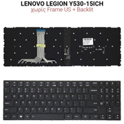 Πληκτρολόγιο Lenovo Legion Y530-15ich + White Backlit no Frame us