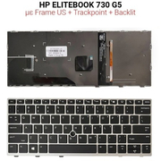 Πληκτρολόγιο hp Elitebook 730 g5 Silver With Frame us + Backlit + Trackpoint