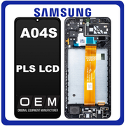 HQ OEM Συμβατό Για Samsung Galaxy A04S (SM-A047F, SM-A047F/DS) PLS LCD Display Screen Assembly Οθόνη + Touch Screen Digitizer Μηχανισμός Αφής + Frame Bezel Πλαίσιο Σασί Black Μαύρο (Premium A+​)