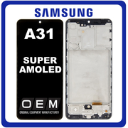 HQ OEM Συμβατό Με Samsung Galaxy A31 4G (SM-A315F, SM-A315F/DS) Super AMOLED LCD Display Screen Assembly Οθόνη + Touch Screen Digitizer Μηχανισμός Αφής + Frame Bezel Πλαίσιο Σασί Prism Crush Black Μαύρο (Premium A+)
