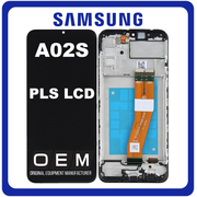 HQ OEM Συμβατό Με Samsung Galaxy A02S (SM-A025F, SM-A025F/DS) PLS LCD Display Screen Assembly Οθόνη + Touch Screen Digitizer Μηχανισμός Αφής + Frame Bezel Πλαίσιο Σασί Black Μαύρο (Premium A+​)