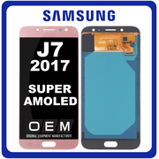 HQ OEM Συμβατό Με Samsung Galaxy J7 (2017) (SM-J730F, SM-J730FM) Super AMOLED LCD Display Screen Assembly Οθόνη + Touch Screen Digitizer Μηχανισμός Αφής Pink Ροζ (Premium A+)