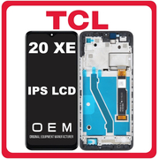 HQ OEM Συμβατό Με TCL 20 XE 4G (5087Z) IPS LCD Display Screen Assembly Οθόνη + Touch Screen Digitizer Μηχανισμός Αφής + Frame Bezel Πλαίσιο Σασί Moonlight Grey Μαύρο (Premium A+)