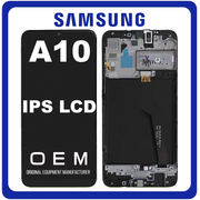 HQ OEM &Sigma;&upsilon;&mu;&beta;&alpha;&tau;ό &Mu;&epsilon; Samsung Galaxy A10 (SM-A105F/DS, SM-A105FN/DS​) IPS LCD Display Screen Assembly &Omicron;&theta;ό&nu;&eta; + Touch Screen Digitizer &Mu;&eta;&chi;&alpha;&nu;&iota;&sigma;&mu;ό&sigmaf; &Alpha;&phi;ή&sigmaf; + Frame Bezel &Pi;&lambda;&alpha;ί&sigma;&iota;&omicron; &Sigma;&alpha;&sigma;ί Black &Mu;&alpha;ύ&rho;&omicron; (Premium A+)