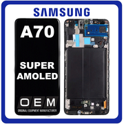 HQ OEM &Sigma;&upsilon;&mu;&beta;&alpha;&tau;ό &Mu;&epsilon; Samsung Galaxy A70 (SM-A705F, SM-A705FN) Super AMOLED LCD Display Screen Assembly &Omicron;&theta;ό&nu;&eta; + Touch Screen Digitizer &Mu;&eta;&chi;&alpha;&nu;&iota;&sigma;&mu;ό&sigmaf; &Alpha;&phi;ή&sigmaf; + Frame Bezel &Pi;&lambda;&alpha;ί&sigma;&iota;&omicron; &Sigma;&alpha;&sigma;ί Black &Mu;&alpha;ύ&rho;&omicron; (Premium A+)