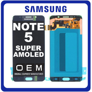HQ OEM Συμβατό Με Samsung Galaxy Note 5 (SM-N920, SM-N920T) Super AMOLED LCD Display Screen Assembly Οθόνη + Touch Screen Digitizer Μηχανισμός Αφής Black Sapphire Μαύρο (Premium A+)