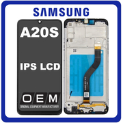 HQ OEM &Sigma;&upsilon;&mu;&beta;&alpha;&tau;ό &Mu;&epsilon; Samsung Galaxy A20s (SM-A207F, SM-A207M) IPS LCD Display Screen Assembly &Omicron;&theta;ό&nu;&eta; + Touch Screen Digitizer &Mu;&eta;&chi;&alpha;&nu;&iota;&sigma;&mu;ό&sigmaf; &Alpha;&phi;ή&sigmaf; + Frame Bezel &Pi;&lambda;&alpha;ί&sigma;&iota;&omicron; &Sigma;&alpha;&sigma;ί Black &Mu;&alpha;ύ&rho;&omicron; (Premium A+​)