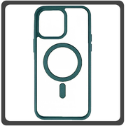 Θήκη Πλάτης - Back Cover, Silicone Σιλικόνη Frosted Edge Macaroon Magnetic Case Emerald Green Πράσινο For iPhone 14 Pro