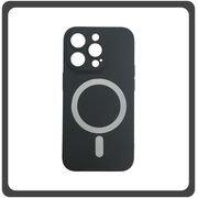 Θήκη Πλάτης - Back Cover, Silicone Σιλικόνη Liquid Silicone Magnetic Protection Case Black Μαύρο For iPhone 14 Pro Max