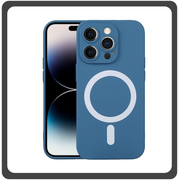 Θήκη Πλάτης - Back Cover, Silicone Σιλικόνη Liquid Silicone Magnetic Protection Case Sky Blue Μπλε For iPhone 14 Pro Max
