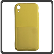 Θήκη Πλάτης - Back Cover, Silicone Σιλικόνη Liquid Inserted TPU Protective Case Yellow Κίτρινο For iPhone XR