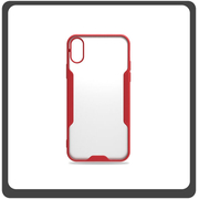 Θήκη Πλάτης - Back Cover, Silicone Σιλικόνη TPU-Rimmed Acrylic Protective Case Red Κόκκινο For iPhone X/XS