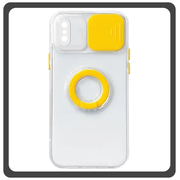 Θήκη Πλάτης - Back Cover, Silicone Σιλικόνη Dazzling Sliding Window Case Yellow Κίτρινο For iPhone X/XS