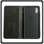 Θήκη Book, Δερματίνη Leather Print Wallet Case Black Μαύρο For iPhone X/XS